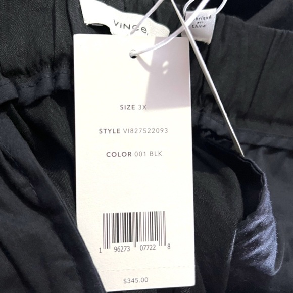 NWT Vince Women's Pleat Front Pull On Pant, Black, 3X - Picture 7 of 10